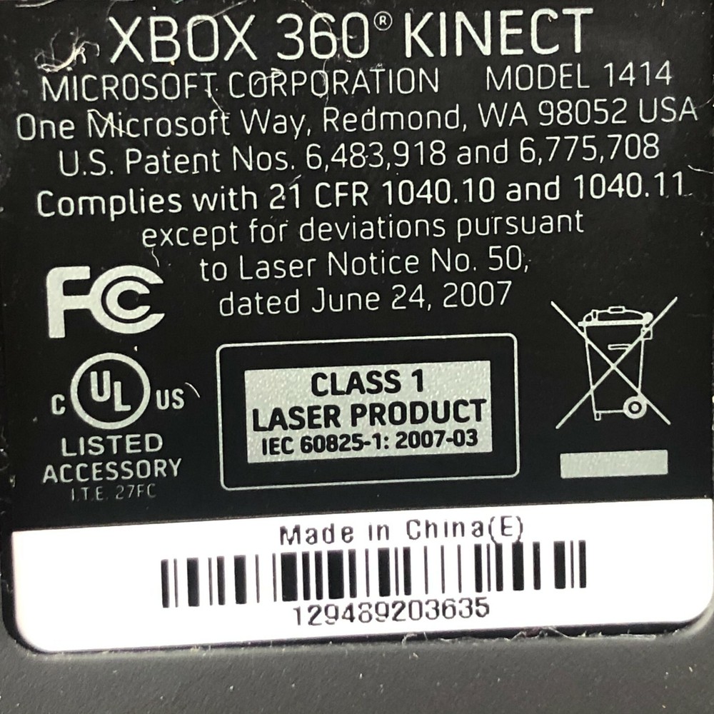 Microsoft Corporation XBOX 360 Kinect Model 1414