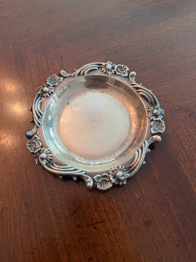 Vintage  Sterling Silver Coaster Dish, Camusso