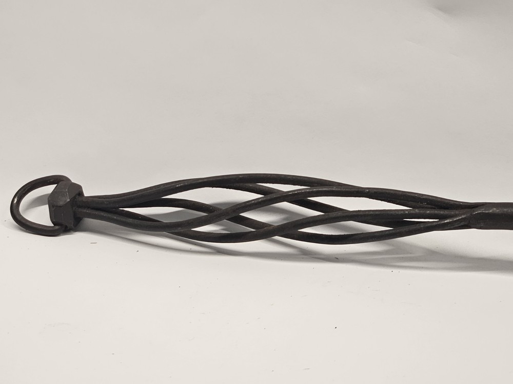 Antique Forged Wrought Iron Long Handled Copper Rivetted Spatula W/ Loop 21"