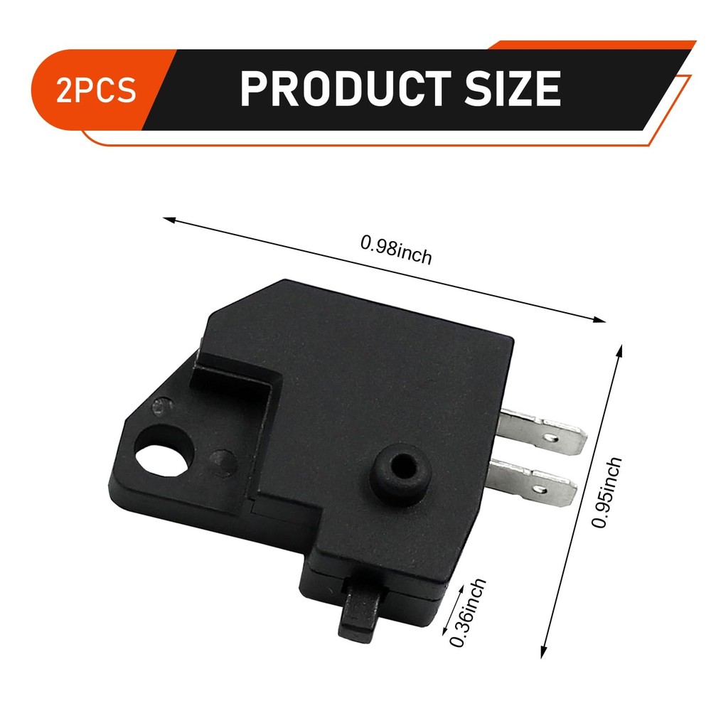 2 PCS Motorcycle Brake Light Switch, Right Front Hydraulic Brake Master Black