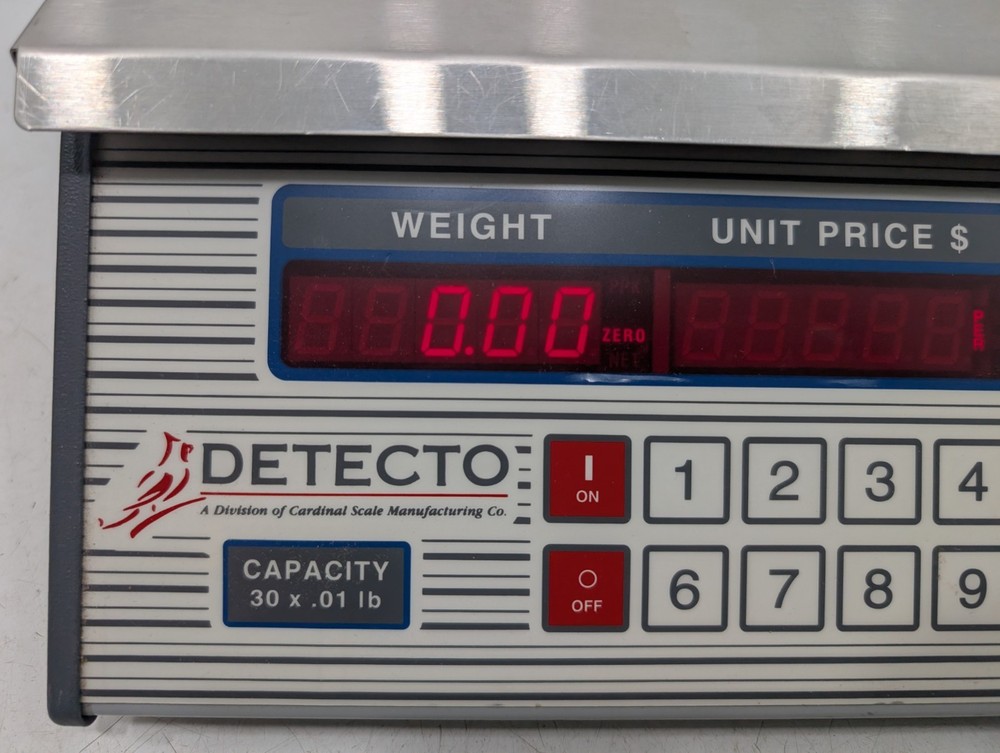 Cardinal Detecto Digital Price Computing Scale Counter Model PC-30-A Working