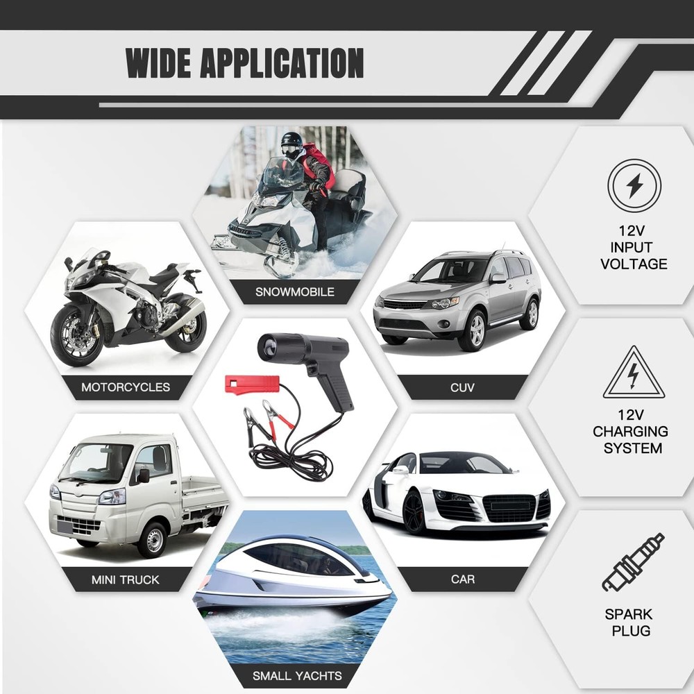 Engine Timing Light Xenon Inductive Timing Light Ignition Tester Strobe Lamp 12V