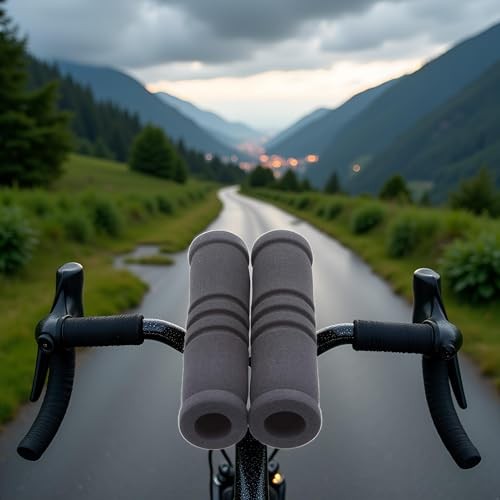 1 Pair Black Bicycle Handlebar Grip Bicycle Motorcycle Antis Super Light Soft