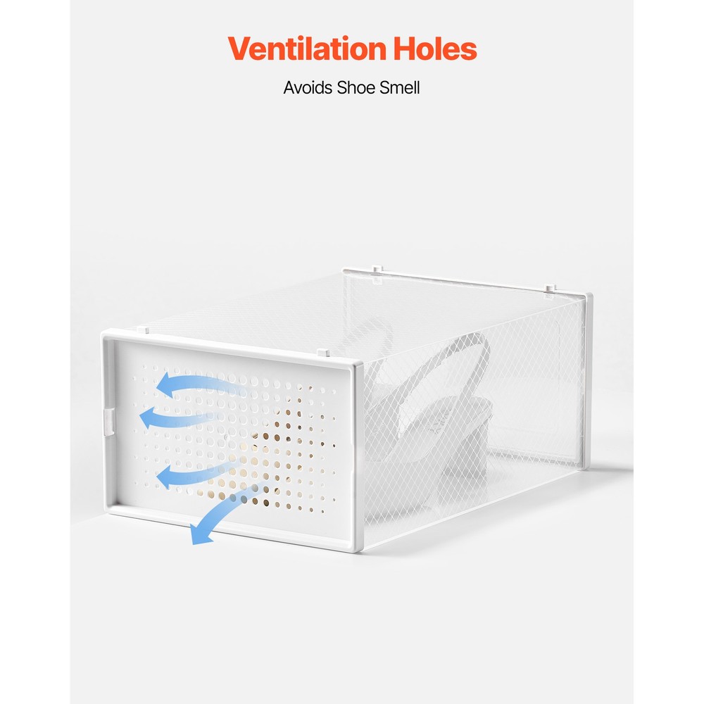 Shoe Storage Boxes 12 Pack Stackable Shoe Storage Organizers US Size 11 White