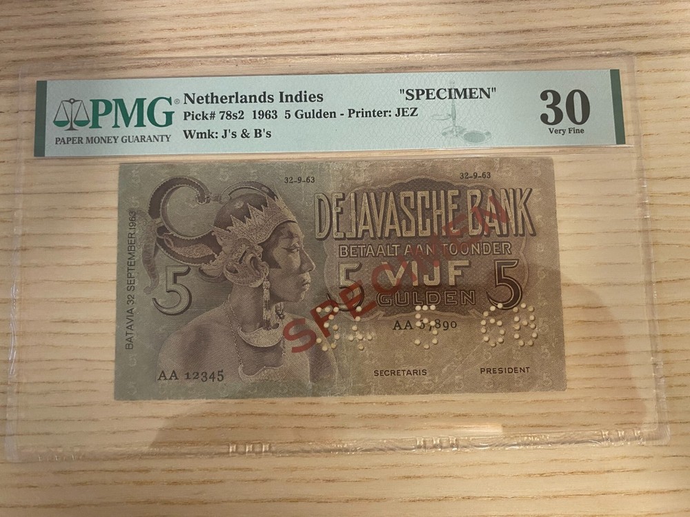 Netherlands Indies - 5 Gulden 1933 - SPECIMEN - Javaanse dansers - Pick 78s2