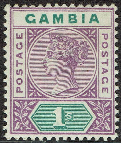 GAMBIA 1898 QV KEY TYPE 1/-