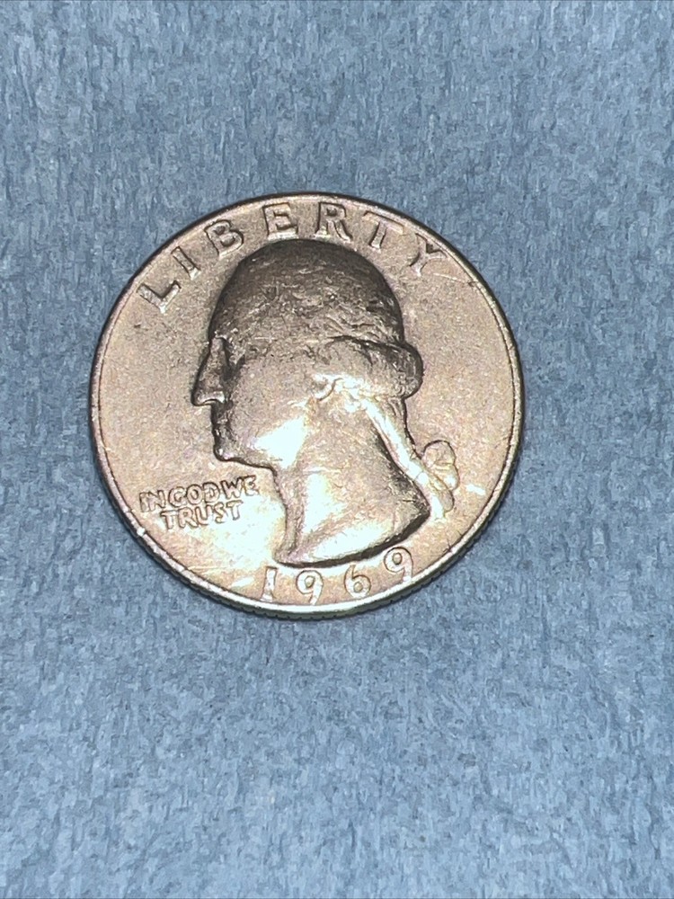 1969 Washington Quarter No Mint Mark, Rim Errors, Embossing Errors.