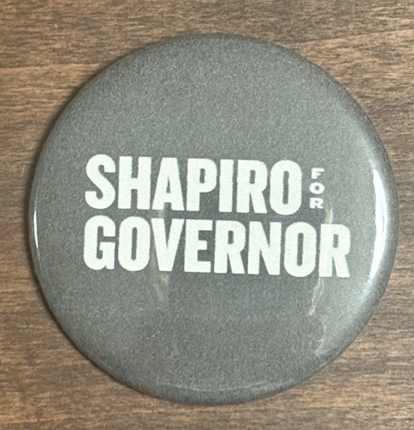 Josh Shapiro For Governor Button. 2.25inches