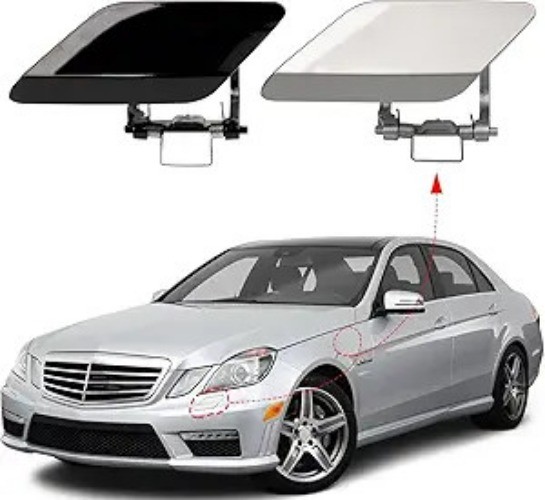 Front Bumper Headlight Washer Nozzle Cover C Color: White Right passenger side