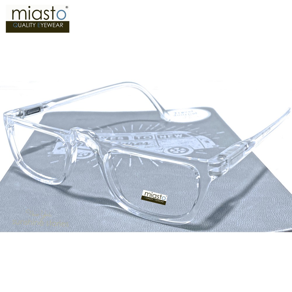 NWT$39.99 MIASTO HALF FRAME 1/2 READING GLASSES~CRYSTAL CLEAR+1.50~SPRING HINGE