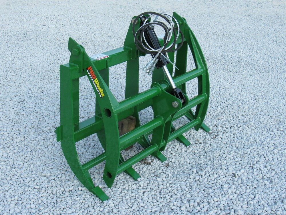 48" Root Rake Clam Grapple Attachment Fits John Deere Compact Tractor Loader