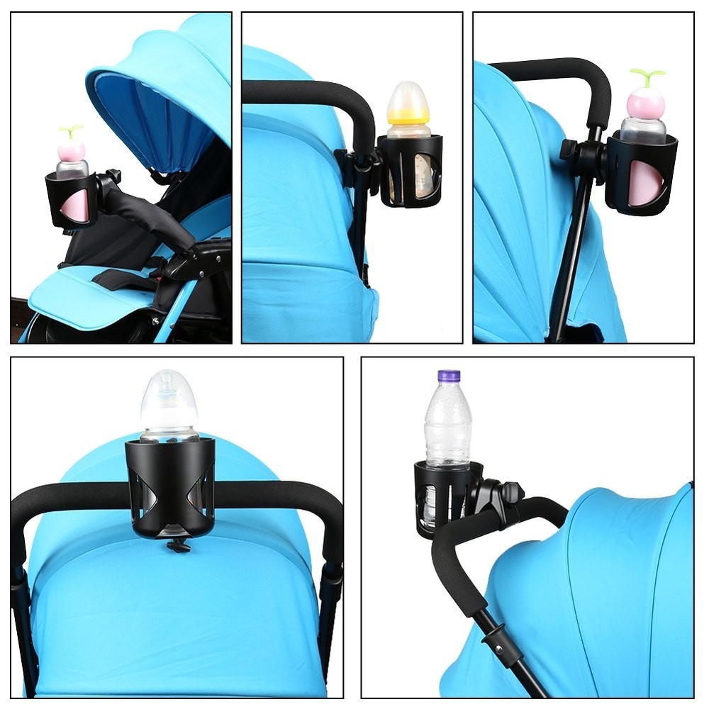 Universal Stroller Cup Holder with Hook - 360° Rotatable & Adjustable Clip
