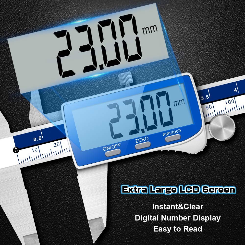 Robust Waterproof Digital Caliper, 6 Inch Range & High-Resolution Measurement