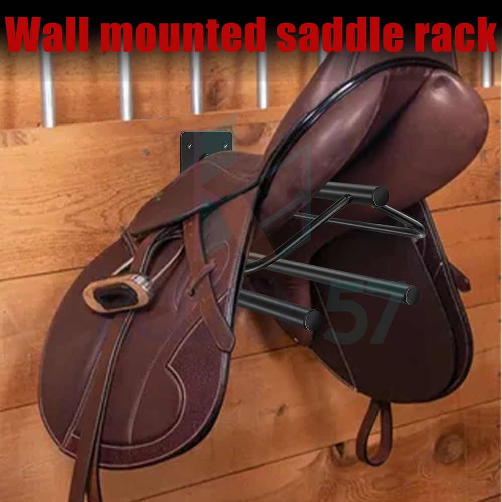 Send1 Black Heavy Wall Mounted Saddle Stand Saddle Pad Saddle Pad Rack Bracket