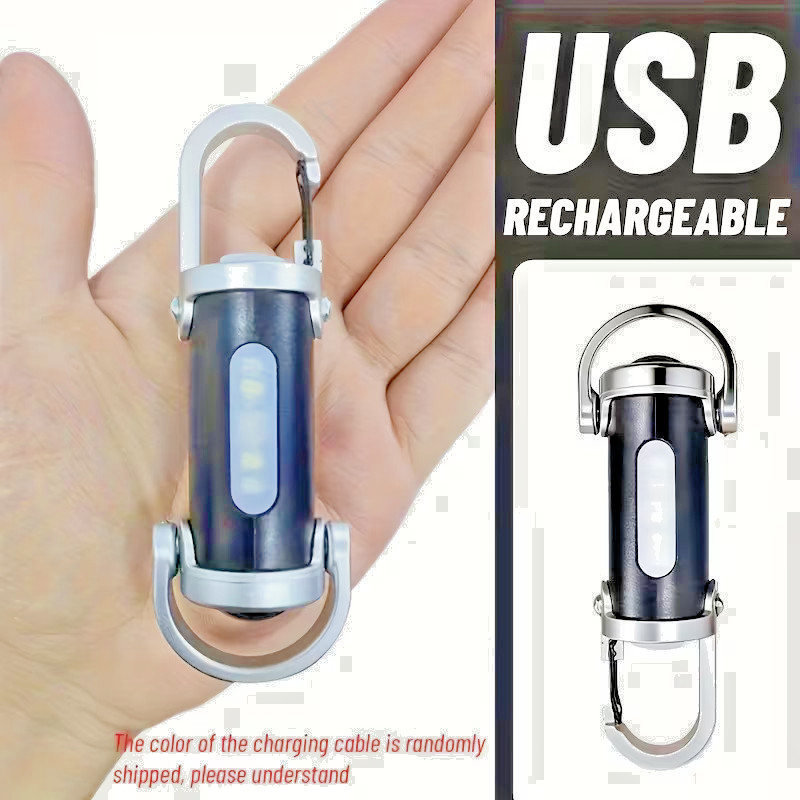 2 X Rechargeable Multi-Mode Mini Keychain Flashlight, 300LM LED work light