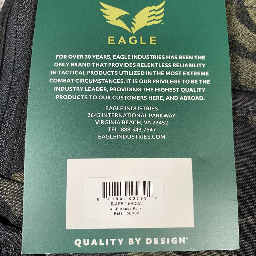 Eagle Industries All Purpose Pack Backpack Daypack - Multicam Black