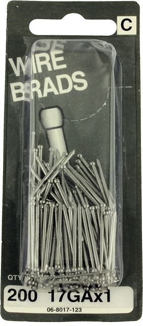 17GA x 1 Wire Brads - 200 Pack