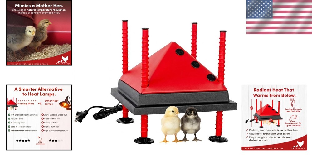Adjustable 15-Watt Chick Brooder Heat Plate - Energy-Saving