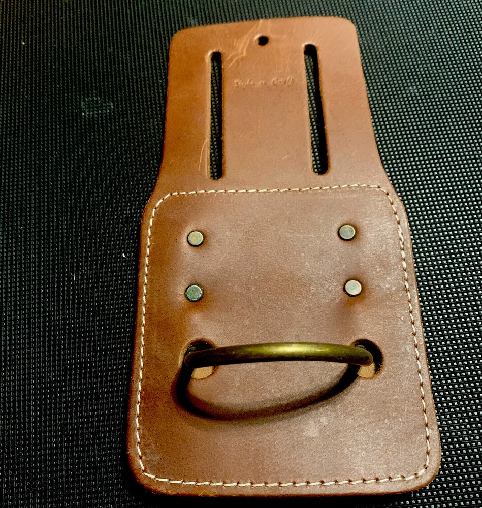 Large Cowhide Leather Axe Holder. Genuine Leather & Solid  Brass. 9”x4.7”.