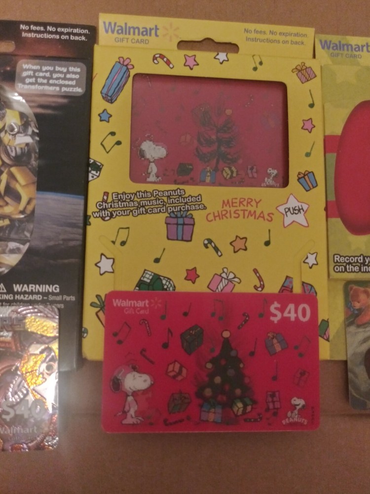 Transformers, Snoopy & Personal Message Walmart Unused Gift Cards - No Value
