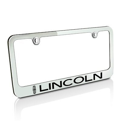 Lincoln Shiny Mirror Chrome Finish Solid Brass Metal License Plate Frame