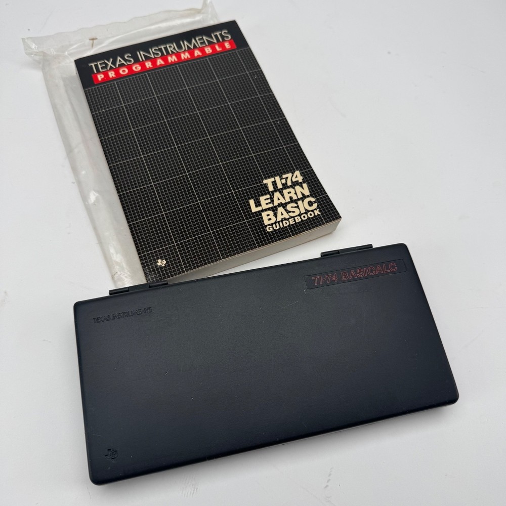 Texas Instruments TI-74 BASICALC Programmable Calculator + Learn BASIC Guidebook