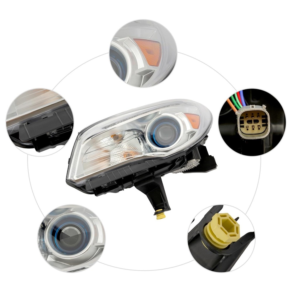 2013-2017 Enclave HID 车头灯左发球杆黑色透明镜头带 LED DRL
