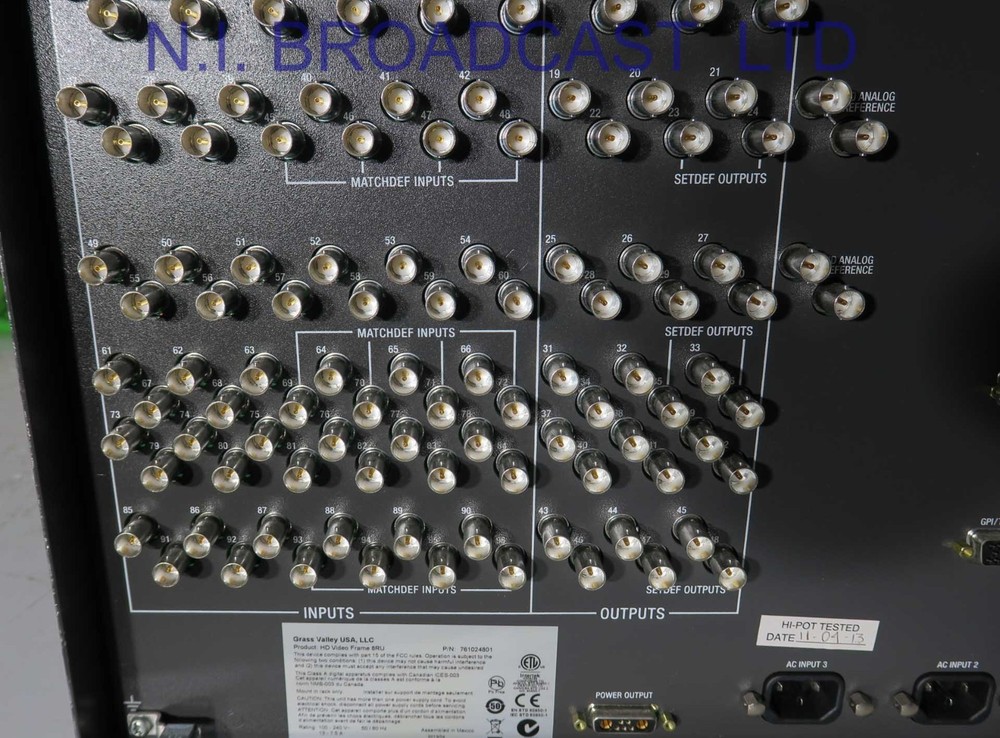 Grass Valley Karrera  4ME frame 96x input  48x output Frame