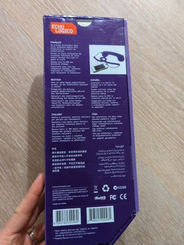 Echo Logico Retro Purple Wired Phone Extension Handset for Iphone Android Cell