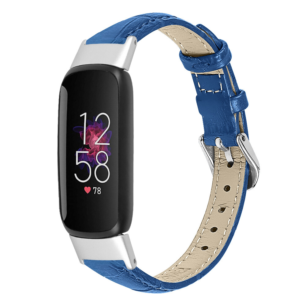 For Fitbit Luxe Replacement Strap Crocodile Pattern Leather Wristband Band