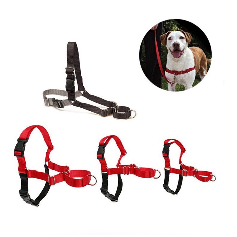 Easy No Pull Dog Harness, Black/Silver (LARGE) Quick On Off Release Buckle