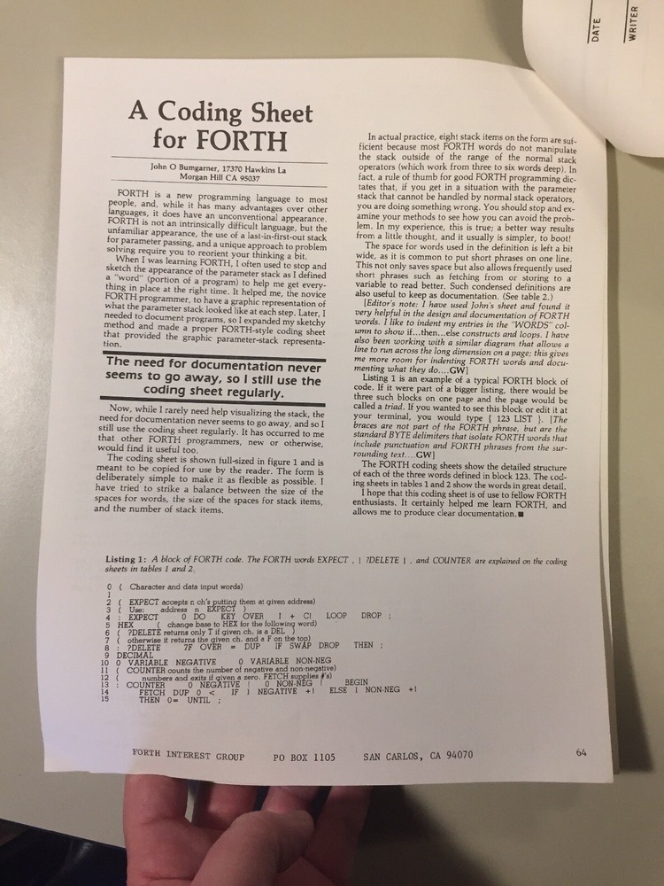 Vintage 1980 Forth Interest Group BYTE Magazine Forth Language Reprints