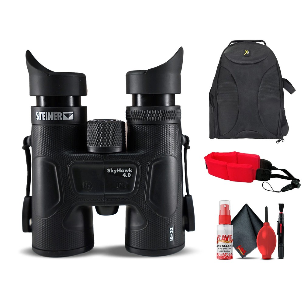 Steiner SkyHawk 4.0 10x32 Binoculars (23370900) Bundle with Padded Backpack,