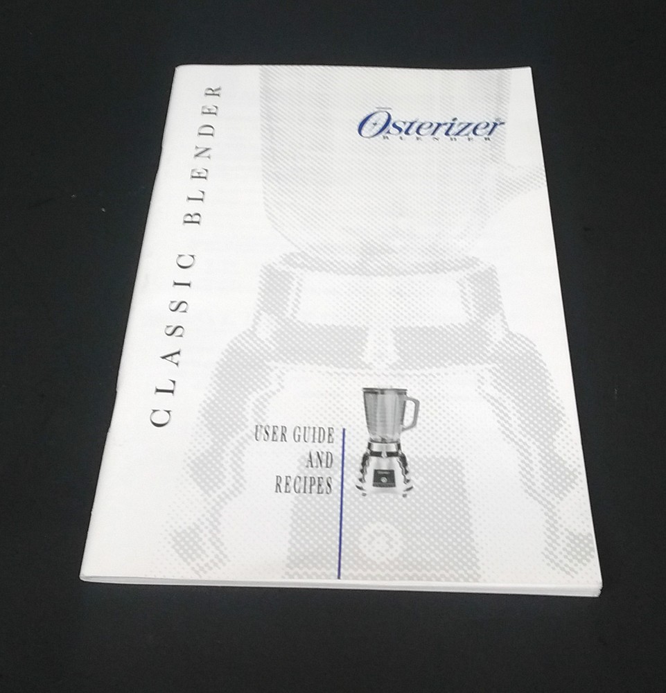 Osterizer Classic Blender User Guide & Recipes Instruction Manual Book Genuine