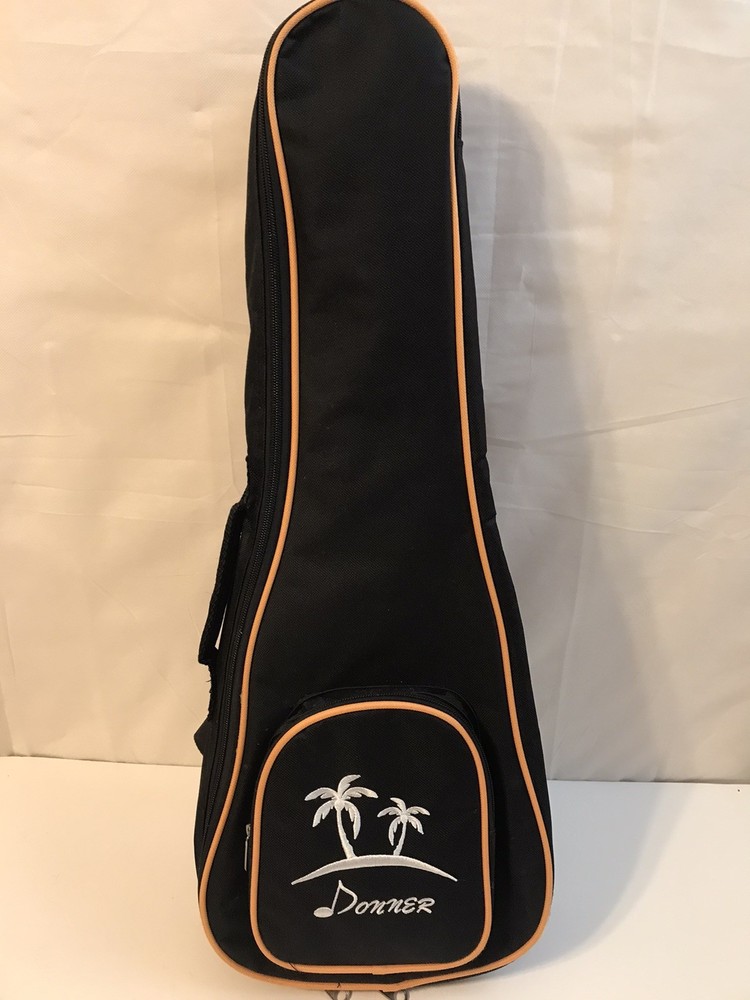 Donner Black Ukulele Soft Carrying Case with Adjustable Straps