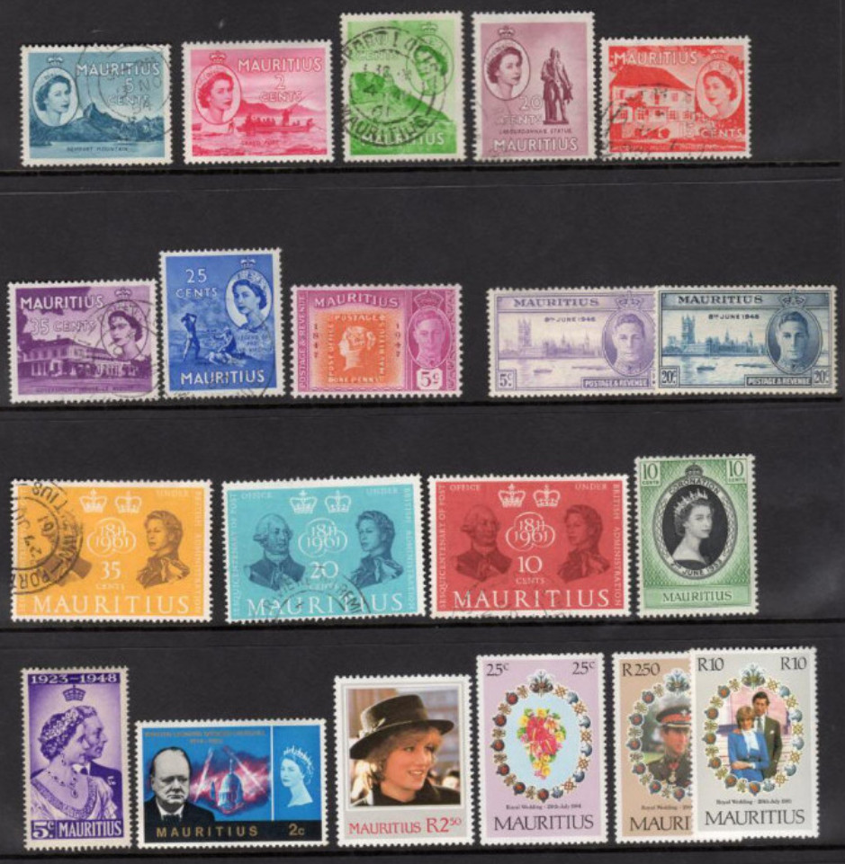 Mauritius used and mounted mint selection