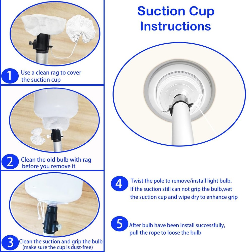 Uniarmoire 12 FT Light Bulb Changer for High Ceilings, Pole Changer Tool