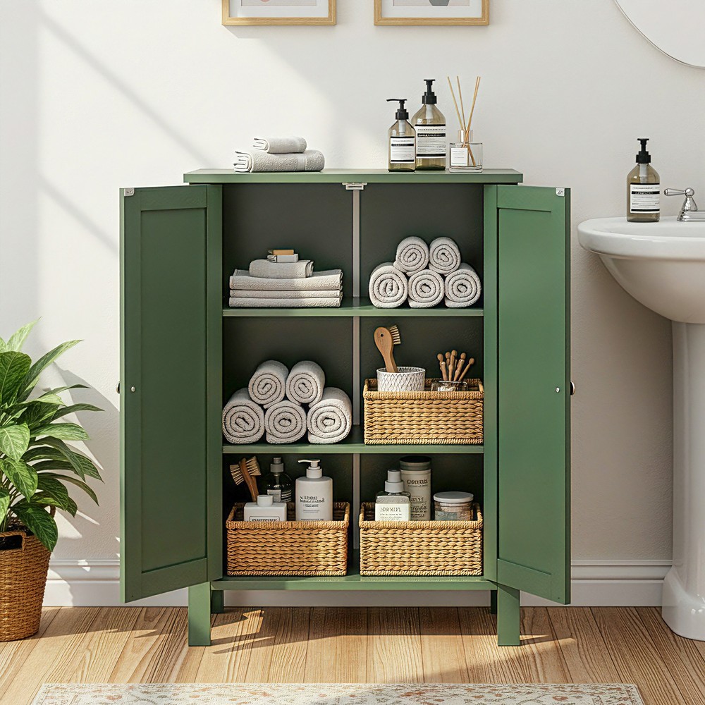 Forest Green MDF Painted with Vertical Stripes, 60*30*80cm