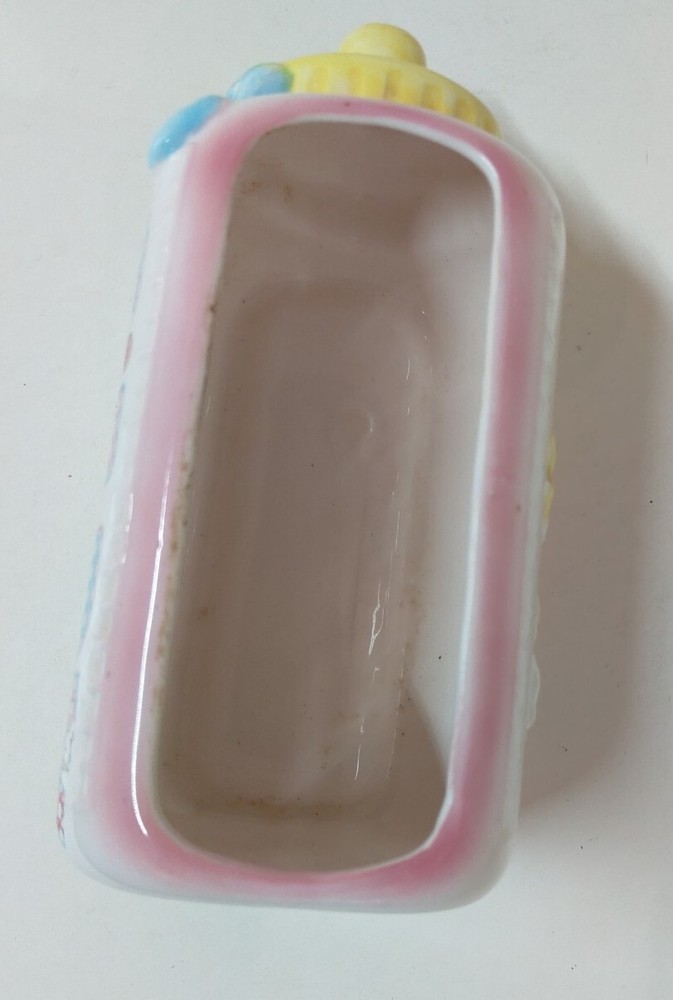 Ceramic Baby Bottle Planter Vase Decor