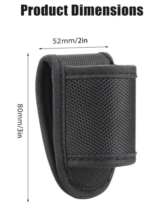 Flashlight Holster for Duty Belt, Open Top D Cell Compact Light Holder Case, Nyl