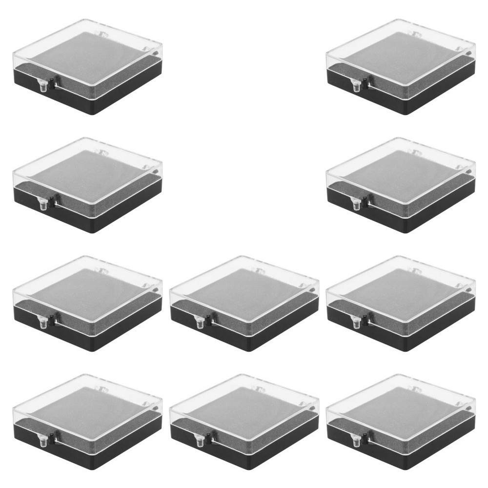 10 Pcs Plastic Pin Storage Case Brooch Display Boxes Collection Holder Lapel