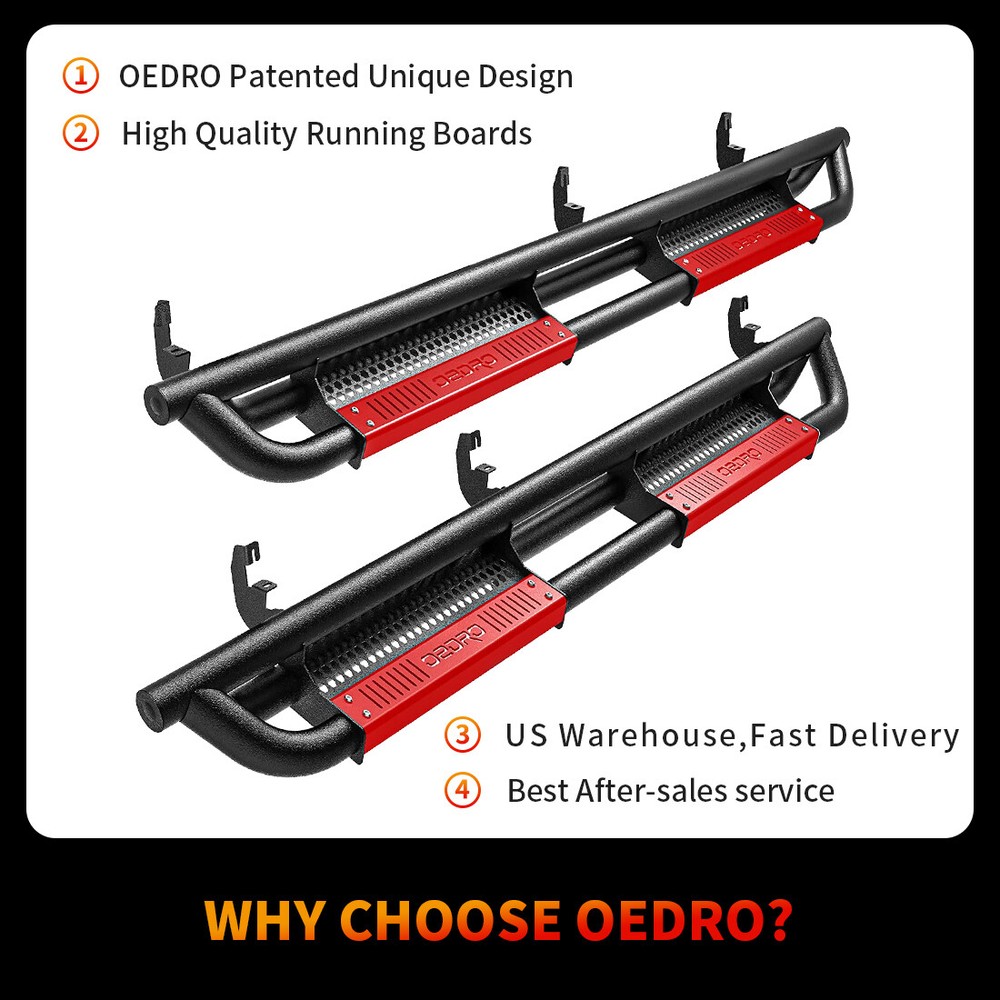 Running Boards for 2015-2024 Colorado/Canyon Crew Cab Drop Side Steps Nerf Bars