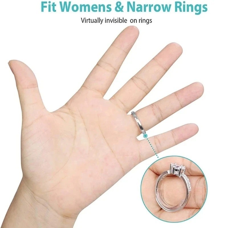 8 Sizes Clear Silicone Ring Sizer Invisible Anti-Loss Ring Holder