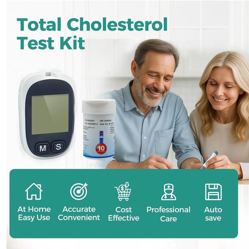 LEFTYCHOICE LCGCU-01 Total Cholesterol Testing Kit Meter Quick Results Monito...