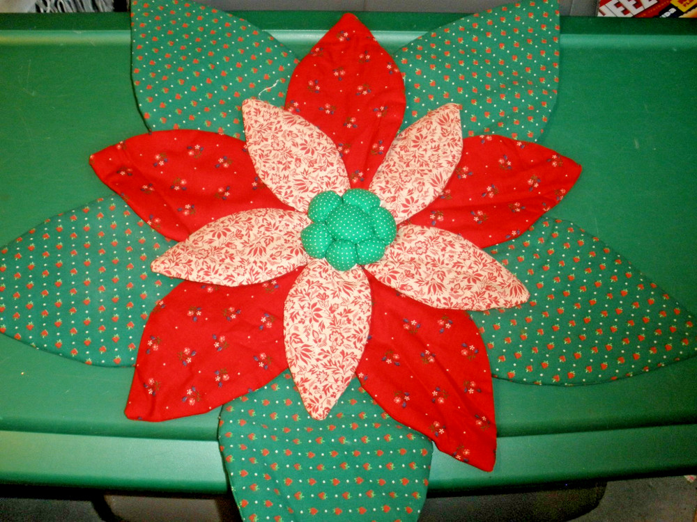 Handmade Poinsettia Wall Decor 23" (090)