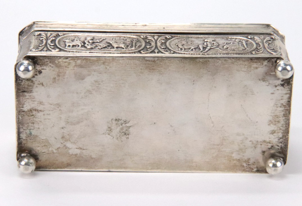 Antique 800 Silver Ornate Snuff Box