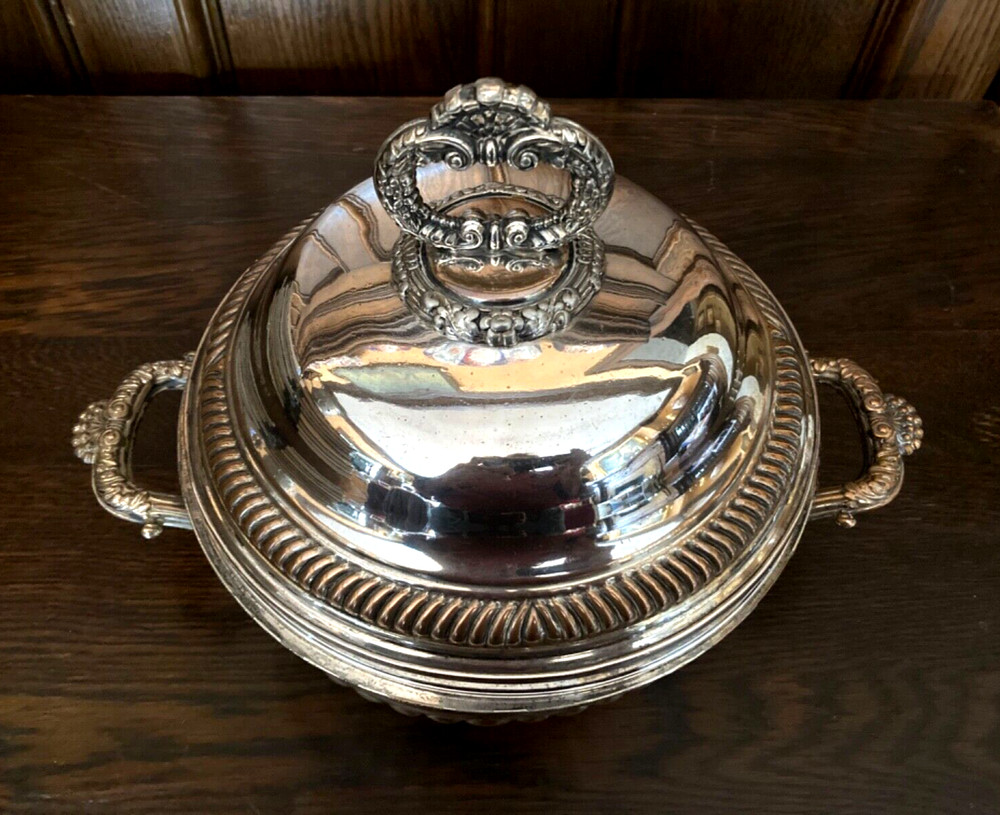 ANTIQUE OLD SHEFFIELD SILVER PLATE PANCAKE OR MUFFIN WARMER