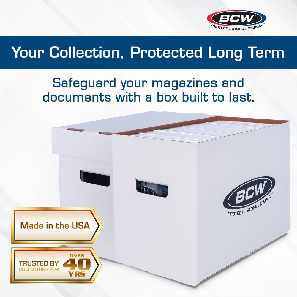 10 BCW Magazine Storage Boxes Brand New Double Thickness Cardboard Archives Docs