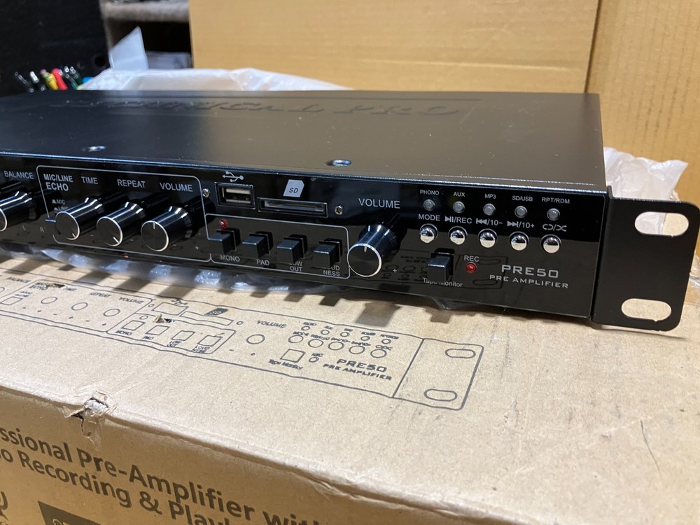 Technical Pro Bluetooth USB/SD Preamp Mixing Recorder w/2 Mic Inputs+9 Band EQ