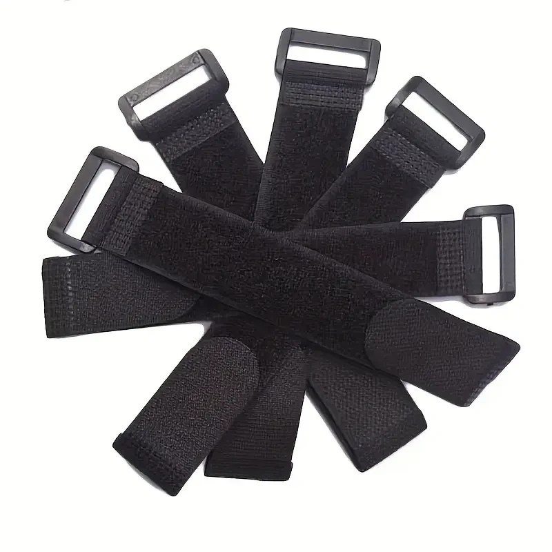 12" BLACK, HOOK & LOOP CABLE TIES NYLON STRAPS -  5  PACKS